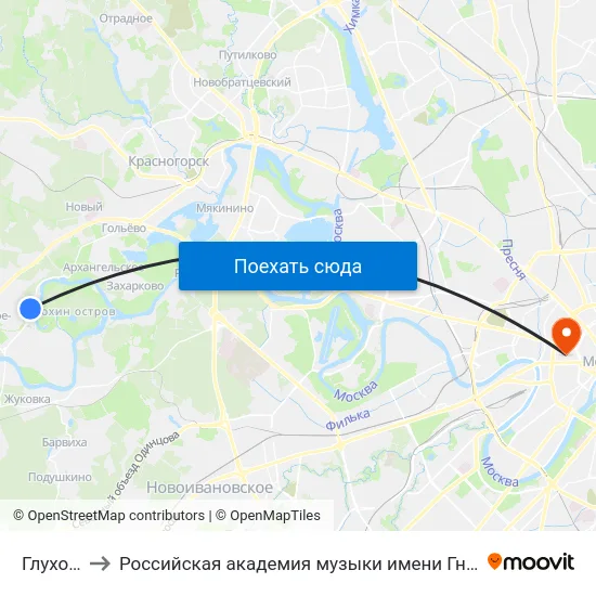 Глухово to Российская академия музыки имени Гнесиных map