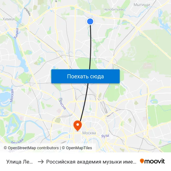 Улица Лескова to Российская академия музыки имени Гнесиных map