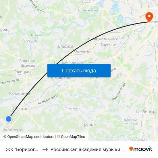 ЖК "Борисоглебское" to Российская академия музыки имени Гнесиных map