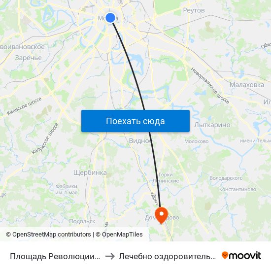Площадь Революции (Ploschad Revolyutsii) to Лечебно оздоровительный комплекс ""Бобер"" map