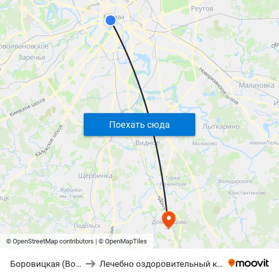 Боровицкая (Borovitskaya) to Лечебно оздоровительный комплекс ""Бобер"" map