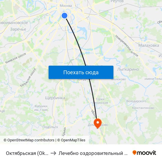 Октябрьская (Oktyabrskaya) to Лечебно оздоровительный комплекс ""Бобер"" map
