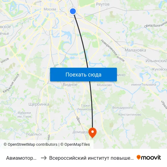 Авиамоторная МЦД D3 to Всероссийский институт повышения квалификации МВД РФ map
