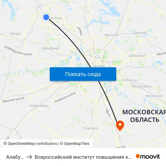 Алабушево to Всероссийский институт повышения квалификации МВД РФ map
