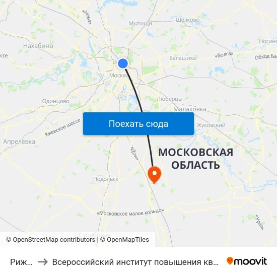 Рижская to Всероссийский институт повышения квалификации МВД РФ map