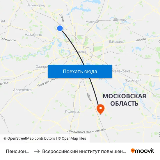 Пенсионный фонд to Всероссийский институт повышения квалификации МВД РФ map