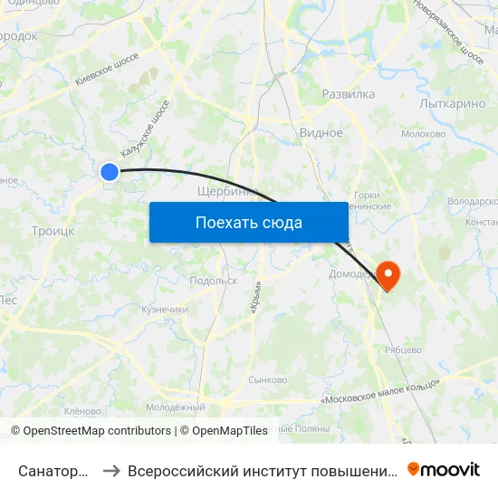 Санаторий Десна to Всероссийский институт повышения квалификации МВД РФ map