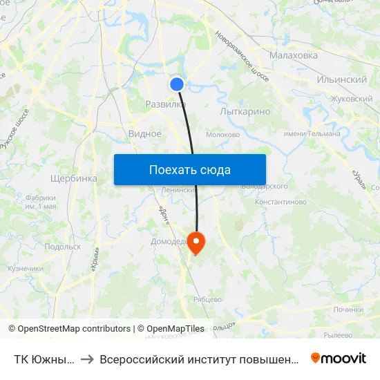ТК Южные Ворота to Всероссийский институт повышения квалификации МВД РФ map