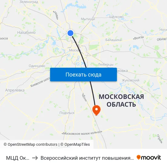 МЦД Окружная to Всероссийский институт повышения квалификации МВД РФ map