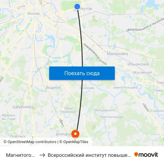 Магнитогорская улица to Всероссийский институт повышения квалификации МВД РФ map