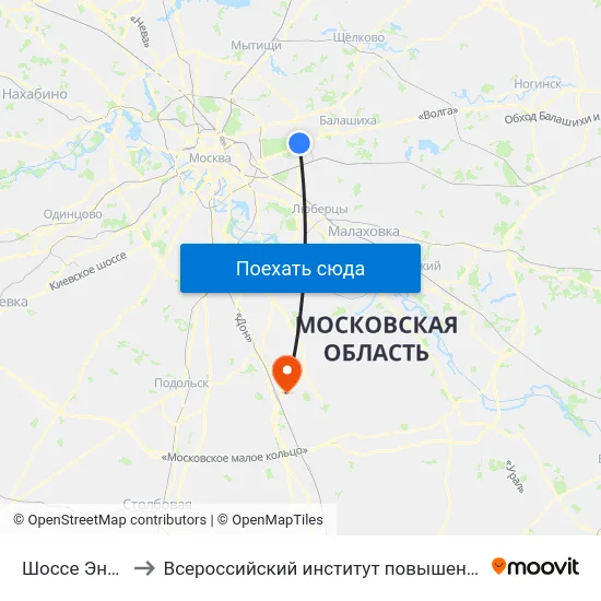 Шоссе Энтузиастов to Всероссийский институт повышения квалификации МВД РФ map