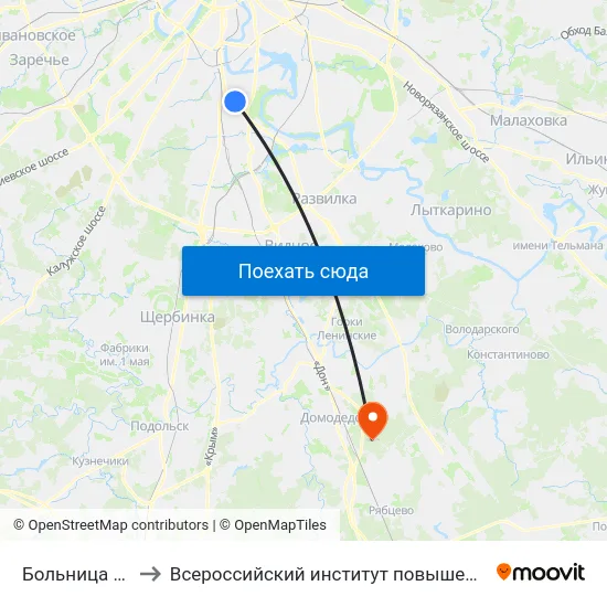 Больница им. Юдина to Всероссийский институт повышения квалификации МВД РФ map