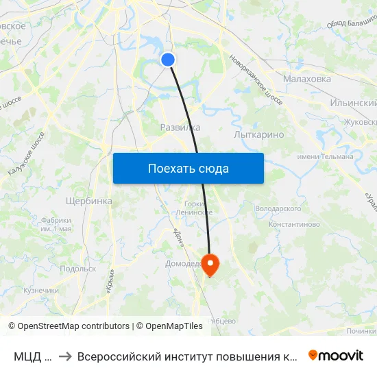 МЦД Депо to Всероссийский институт повышения квалификации МВД РФ map
