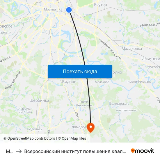 МЭИ to Всероссийский институт повышения квалификации МВД РФ map