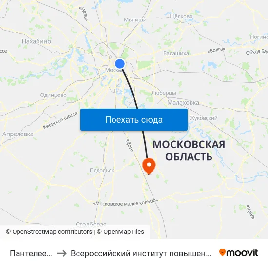 Пантелеевская ул. to Всероссийский институт повышения квалификации МВД РФ map