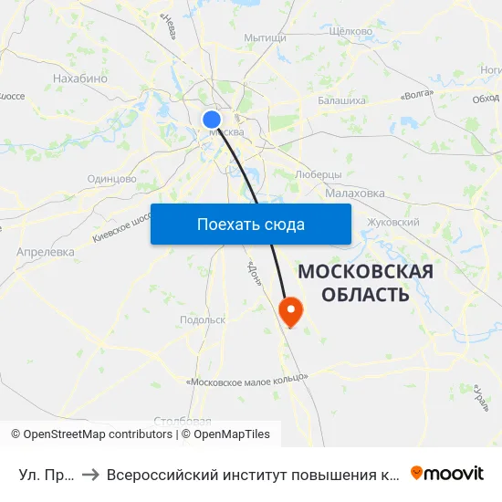 Ул. Правды to Всероссийский институт повышения квалификации МВД РФ map
