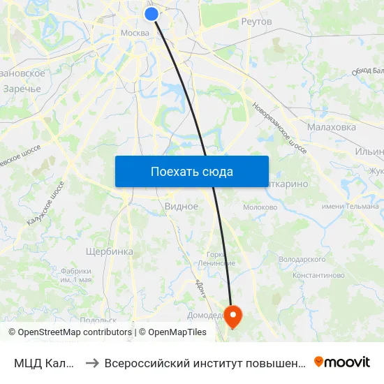 МЦД Каланчёвская to Всероссийский институт повышения квалификации МВД РФ map