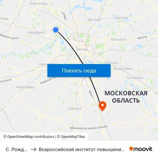 С. Рождествено to Всероссийский институт повышения квалификации МВД РФ map