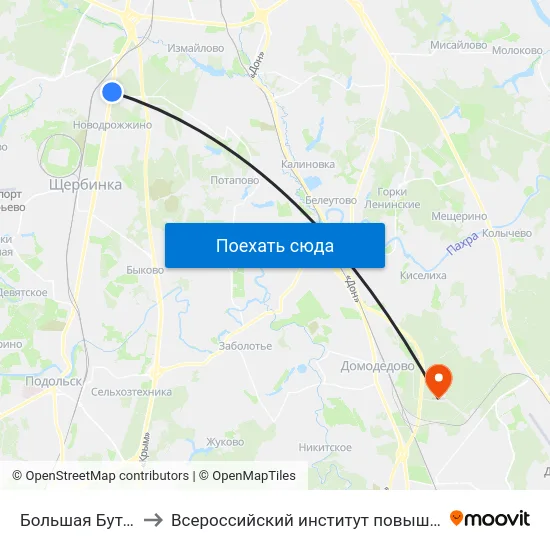 Большая Бутовская улица to Всероссийский институт повышения квалификации МВД РФ map
