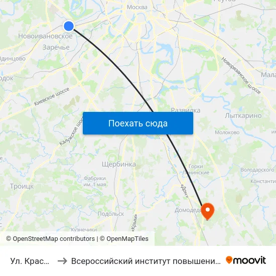 Ул. Красных Зорь to Всероссийский институт повышения квалификации МВД РФ map