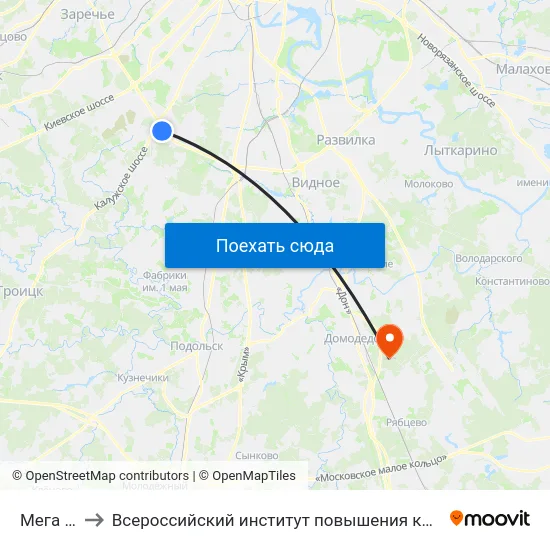 Мега - Оби to Всероссийский институт повышения квалификации МВД РФ map