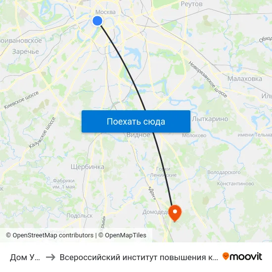 Дом Ученых to Всероссийский институт повышения квалификации МВД РФ map