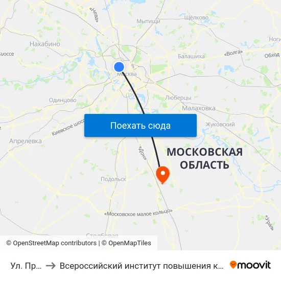 Ул. Правды to Всероссийский институт повышения квалификации МВД РФ map