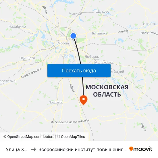 Улица Хромова to Всероссийский институт повышения квалификации МВД РФ map