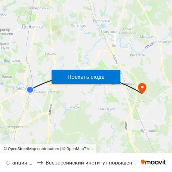 Станция Подольск to Всероссийский институт повышения квалификации МВД РФ map