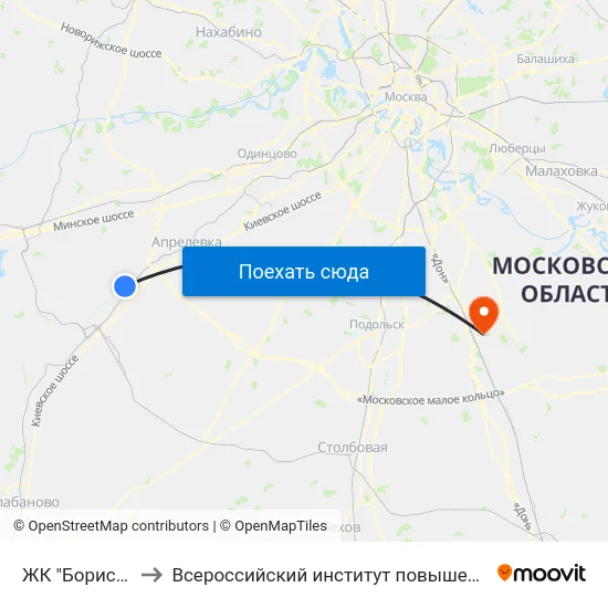 ЖК "Борисоглебское" to Всероссийский институт повышения квалификации МВД РФ map