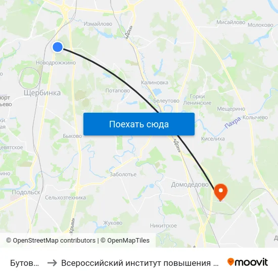 Бутово-Парк to Всероссийский институт повышения квалификации МВД РФ map