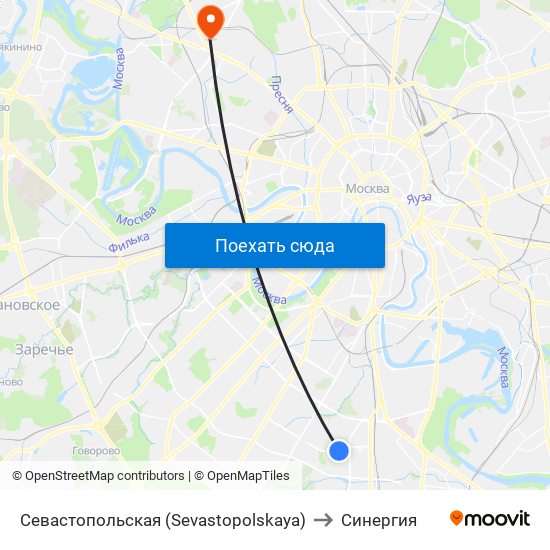 Севастопольская (Sevastopolskaya) to Синергия map