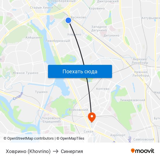 Ховрино (Khovrino) to Синергия map