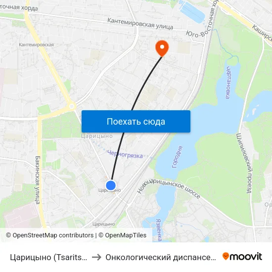 Царицыно (Tsaritsyno) to Онкологический диспансер № 4 map
