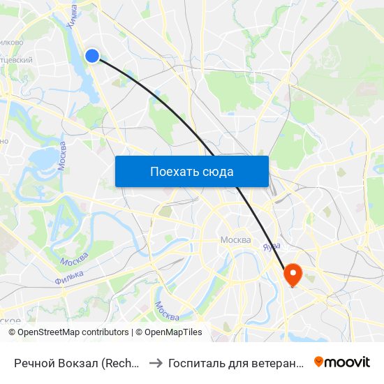 Речной Вокзал (Rechnoy Vokzal) to Госпиталь для ветеранов войн №1 map