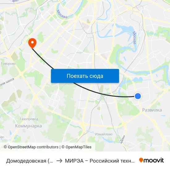 Домодедовская (Domodedovskaya) to МИРЭА – Российский технологический университет map