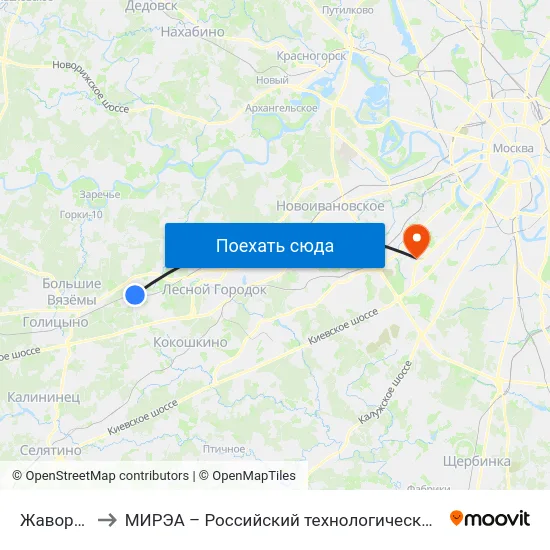Жаворонки to МИРЭА – Российский технологический университет map