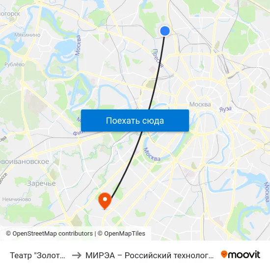 Театр "Золотое кольцо" to МИРЭА – Российский технологический университет map