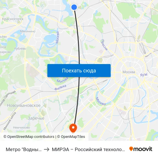 Метро "Водный Стадион" to МИРЭА – Российский технологический университет map