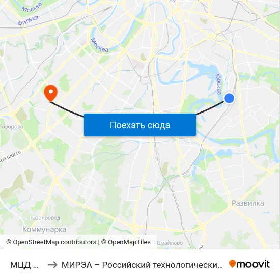 МЦД Депо to МИРЭА – Российский технологический университет map