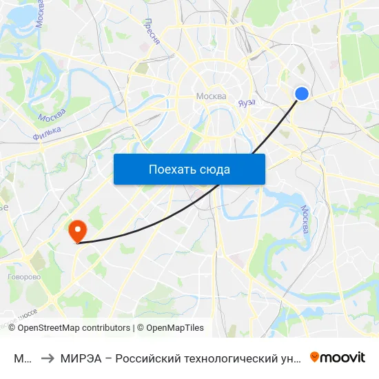 МЭИ to МИРЭА – Российский технологический университет map