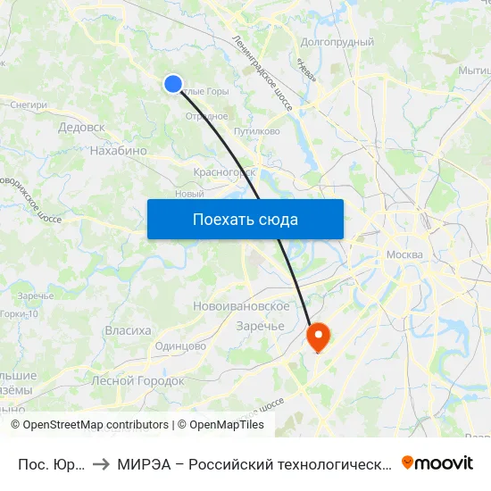 Пос. Юрлово to МИРЭА – Российский технологический университет map