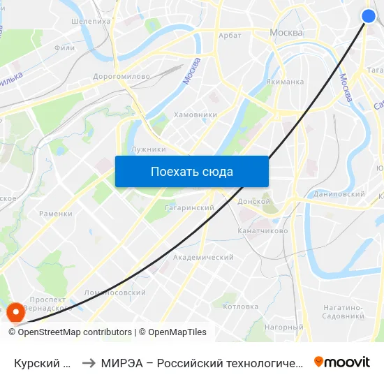 Курский вокзал to МИРЭА – Российский технологический университет map