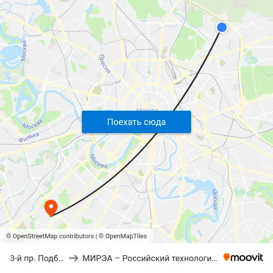 3-й пр. Подбельского to МИРЭА – Российский технологический университет map