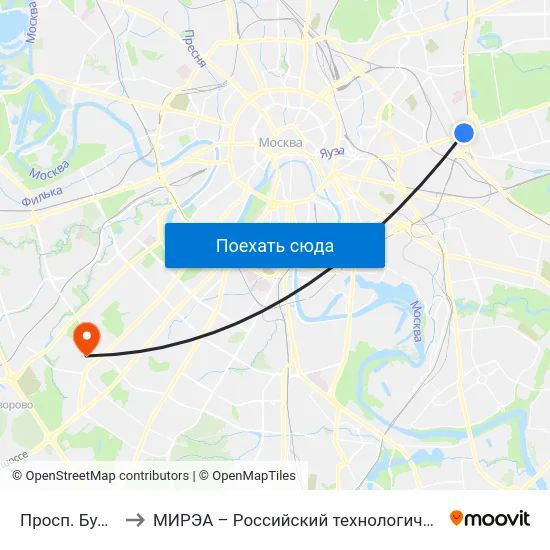 Просп. Буденного to МИРЭА – Российский технологический университет map