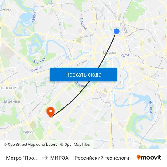 Метро "Просп. Мира" to МИРЭА – Российский технологический университет map