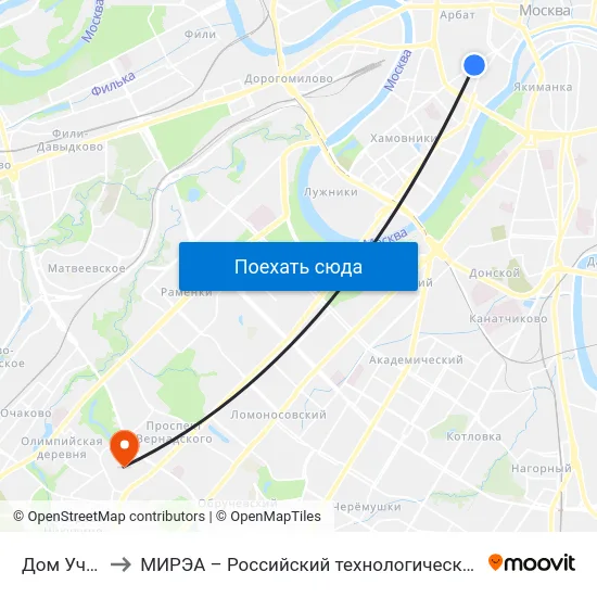 Дом Ученых to МИРЭА – Российский технологический университет map