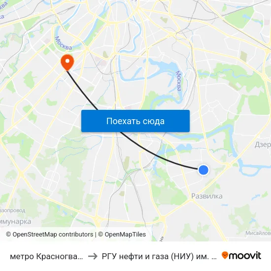 метро Красногвардейская to РГУ нефти и газа (НИУ) им. И. М. Губкина map