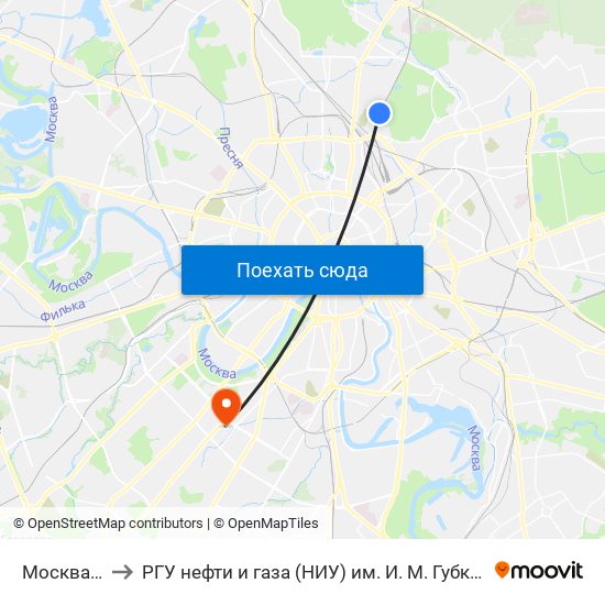 Москва-3 to РГУ нефти и газа (НИУ) им. И. М. Губкина map