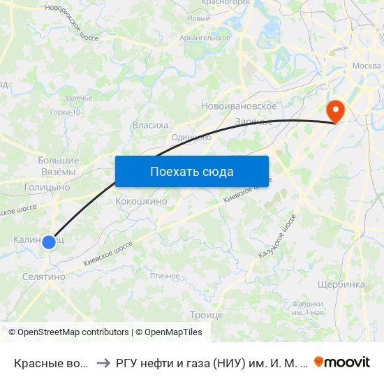 Красные ворота to РГУ нефти и газа (НИУ) им. И. М. Губкина map